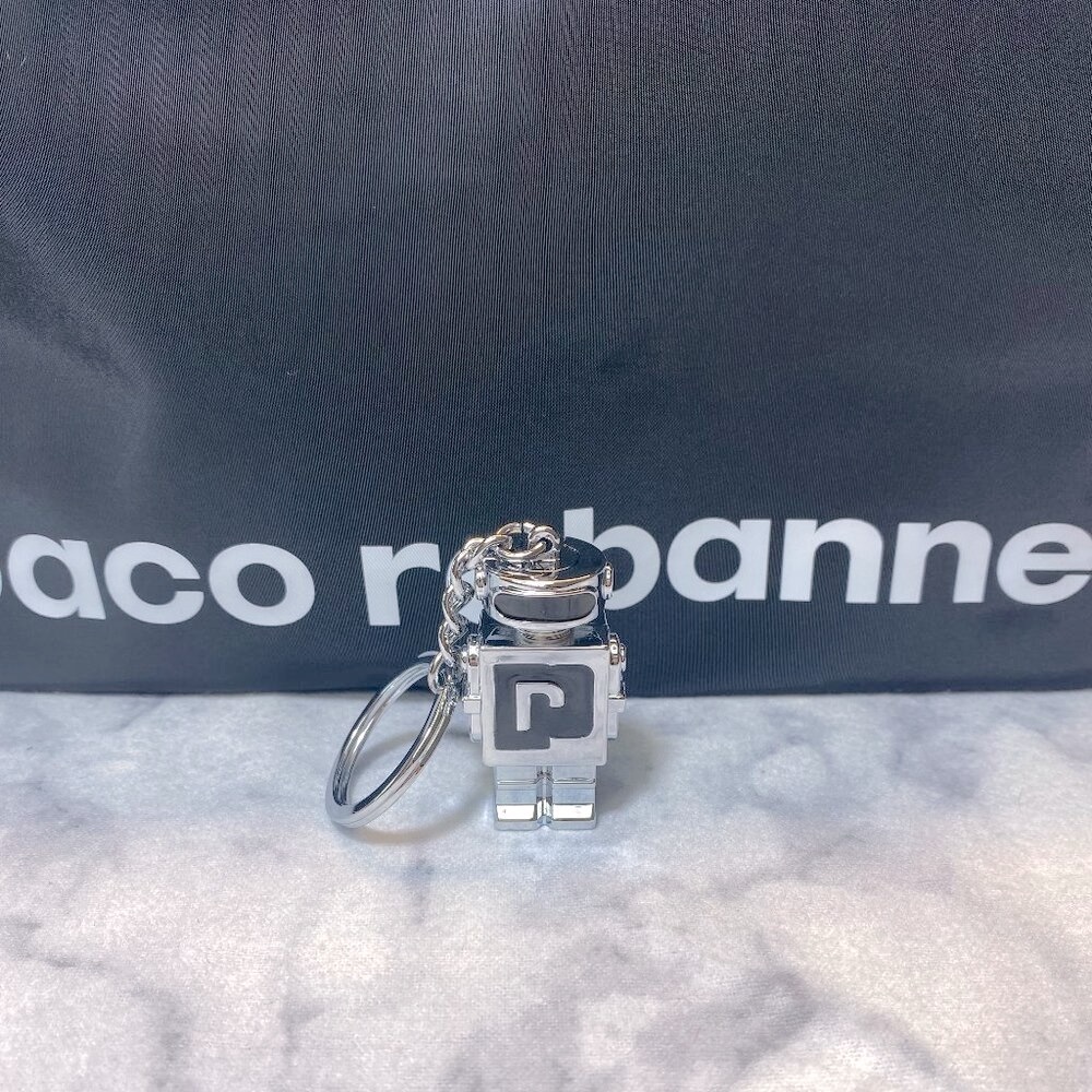 Paco Rabanne Phantom Travel Kit-Black Reversible Pouch&Key Chain Set-2pc-NEW - Picture 3 of 14